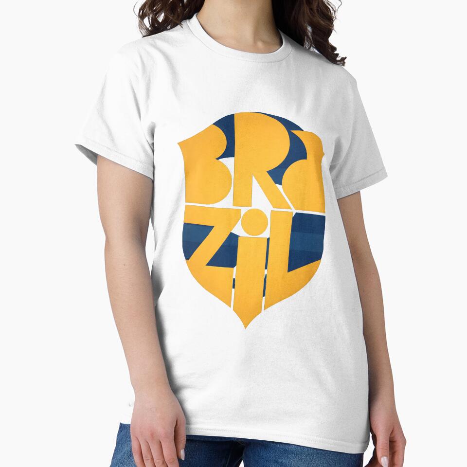 Brazil Football Crest Graphic T-Shirt by tokyojeff