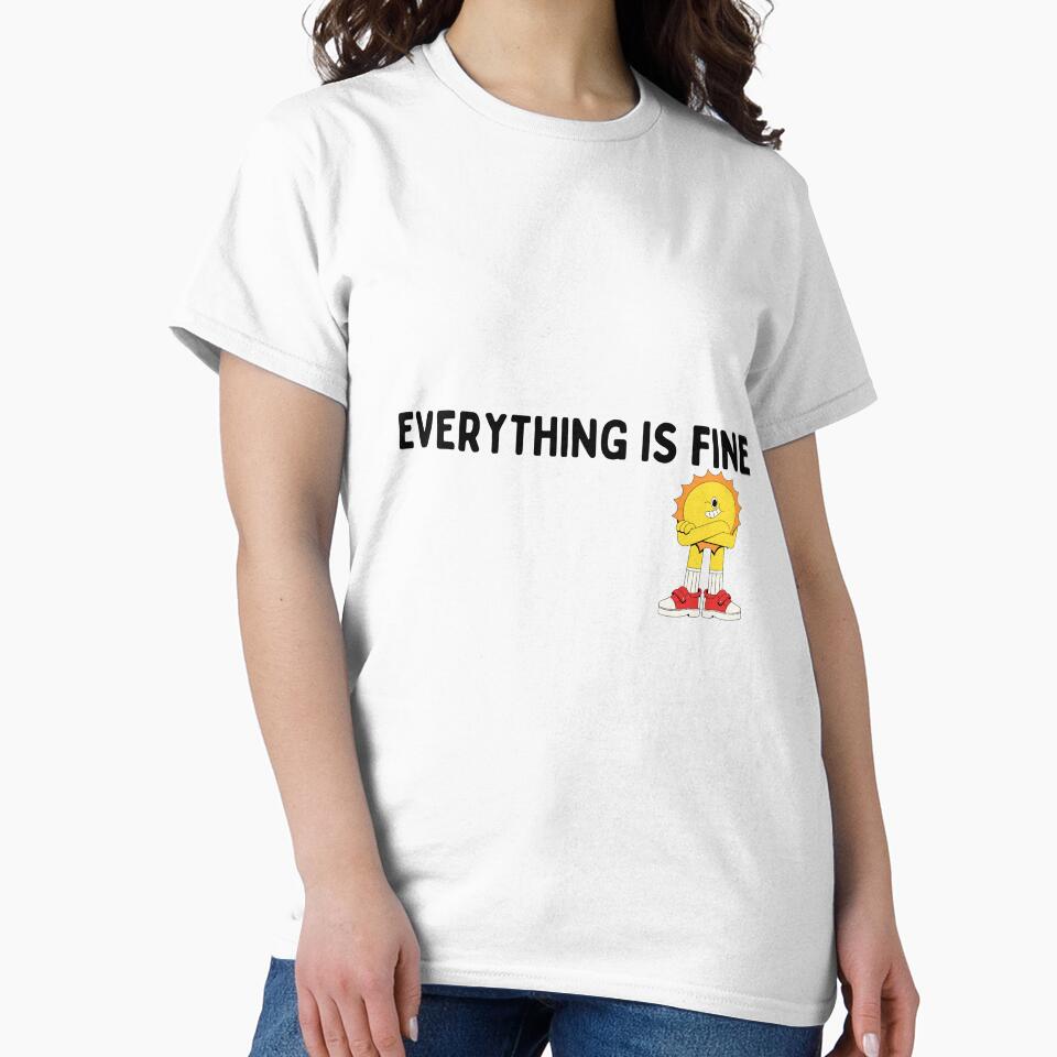 Everything is Fine Funny for Men, Women, Graphic, Teacher, Back To school by Nopparatt