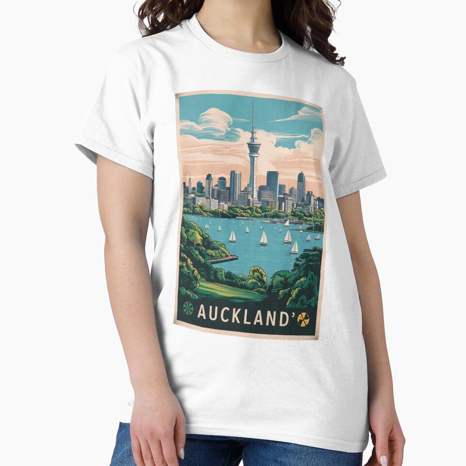 Auckland Vintage Travel Poster by TravelerRat