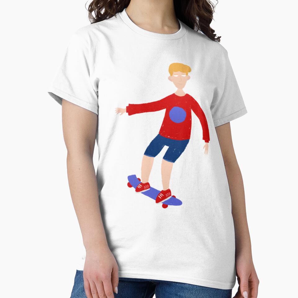 Blond skater riding on a skateboard by VickiAshley