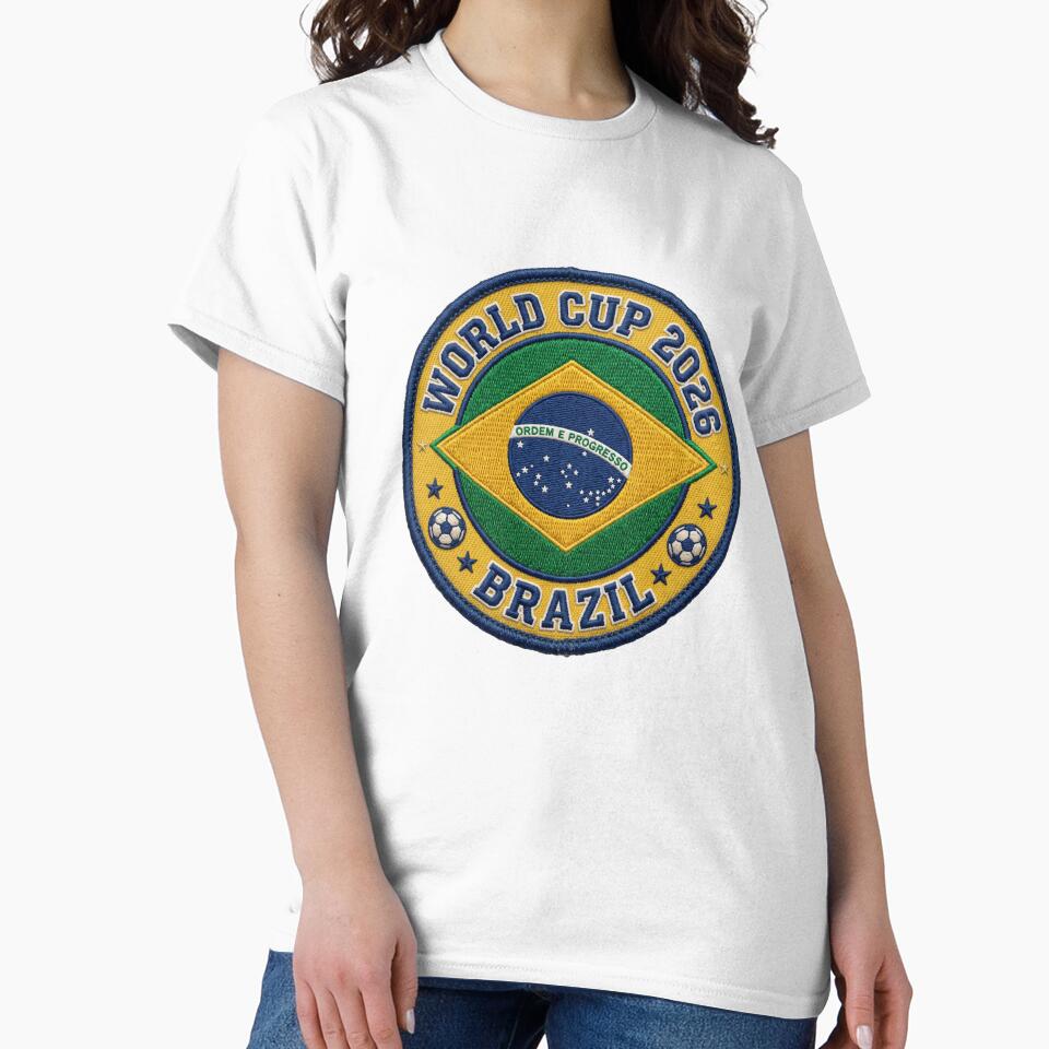 Brazil World Cup 2026 — Vintage Embroidered Patch Football Badge by David Mateo ArtWorks