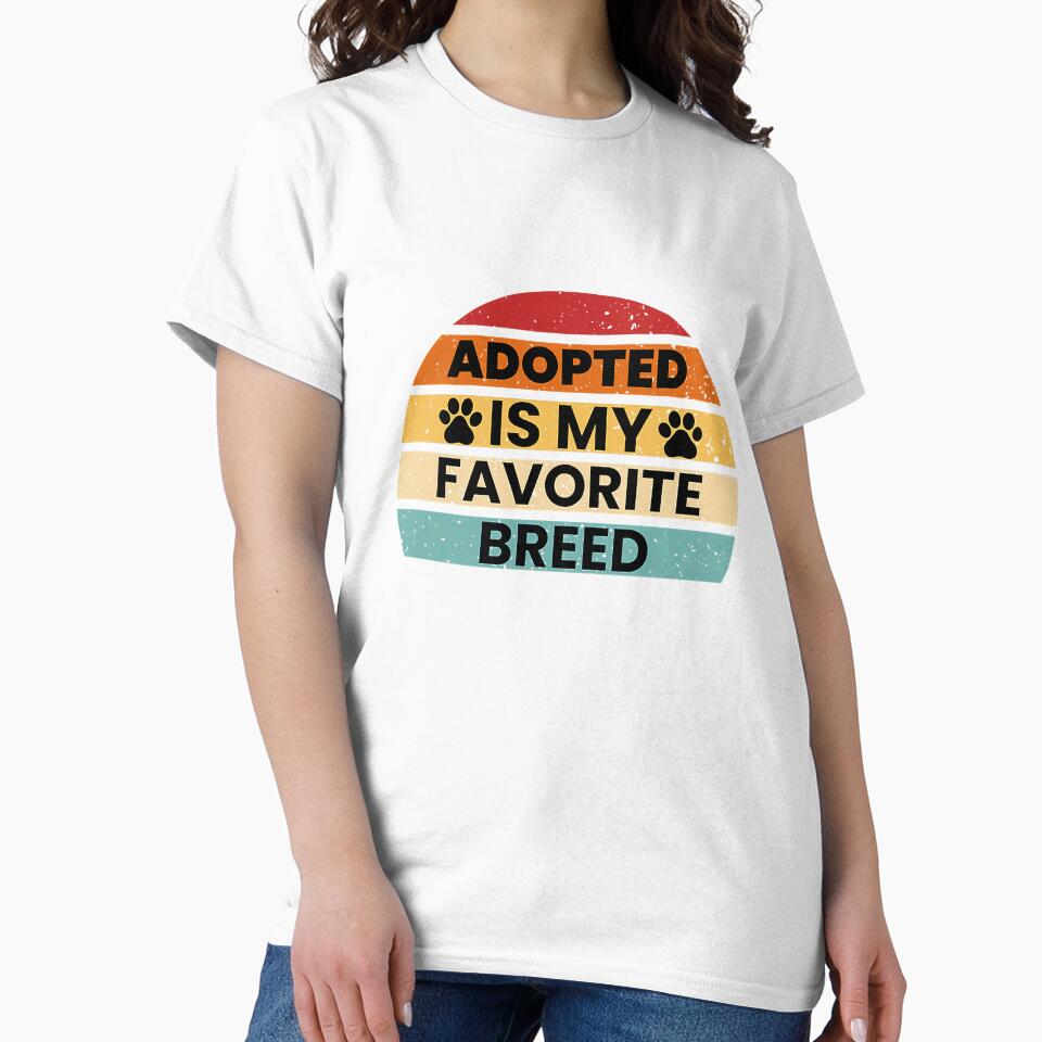 Adopted Is My Favorite Breed, Dog Lover Premium Tri-blend T-Shirt by RKdrawings