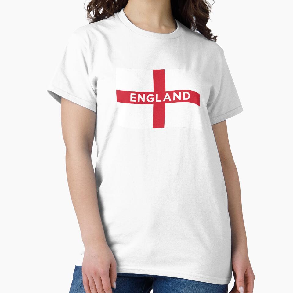 England Wave Flag With Text (On Blue) by STUDIO-72