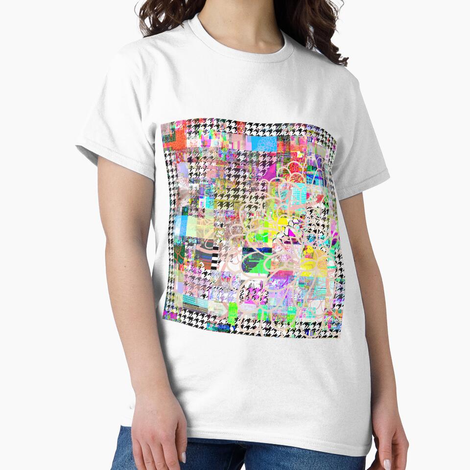 Glitzy Houndstooth Glitchy Glam by thebrightspotco