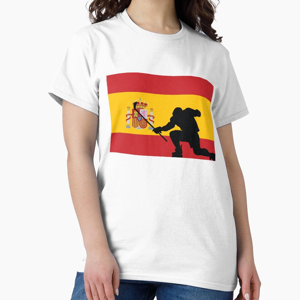 Spanish Ice Hockey Silhouette Celebration by CanvasTee