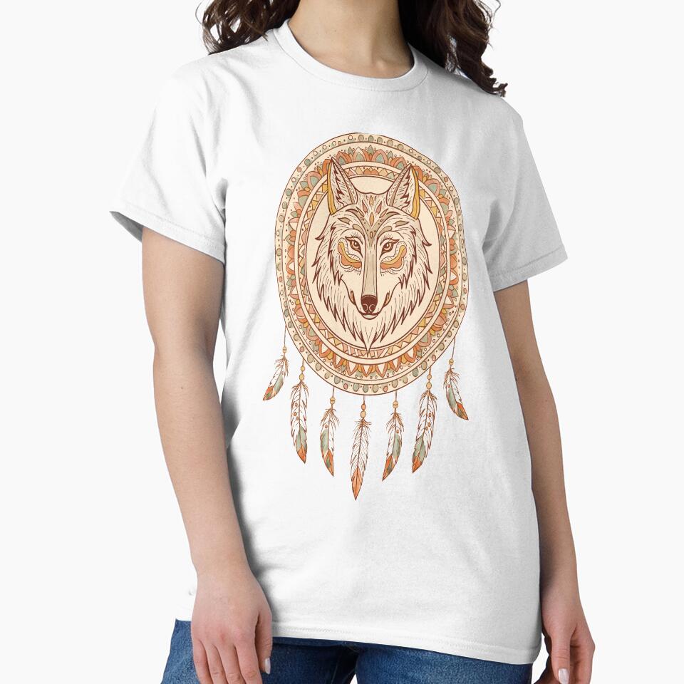 Boho Wolf Dreamcatcher Mandala by VeloraLaz