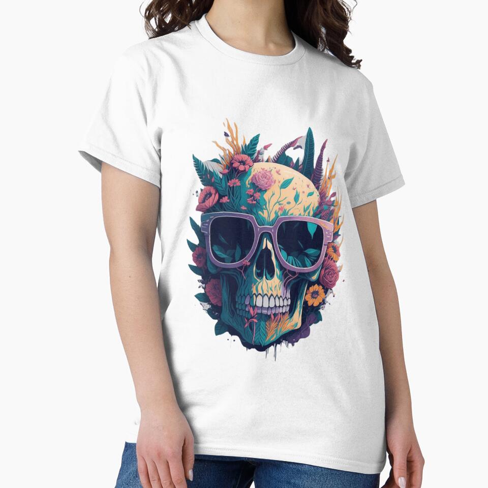 Skull With Flowers by aqua1001