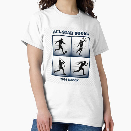 All-Star Squad 2026 Season Shirt – Multi Sport Athlete Silhouette Design – Soccer Basketball Baseball Running by YK SHOP