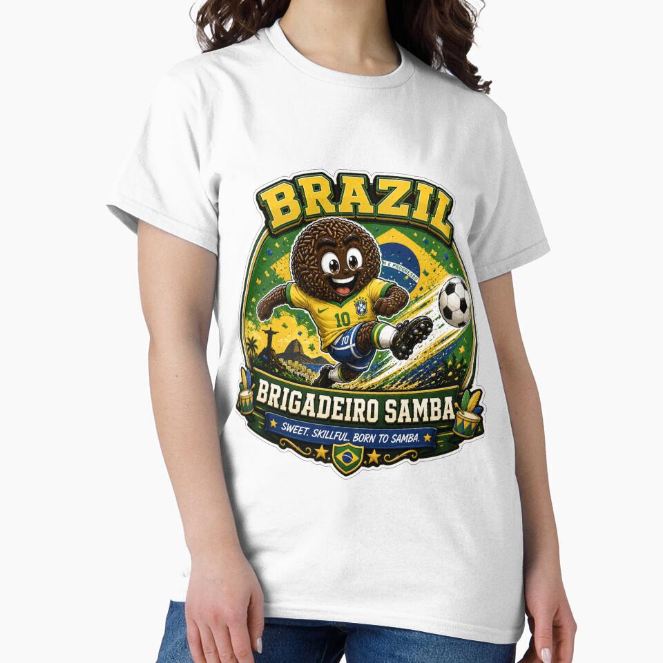 Brazil Brigadeiro Samba Football Mascot Sticker | Brazilian Soccer Fan Design by Snackwave Ninety