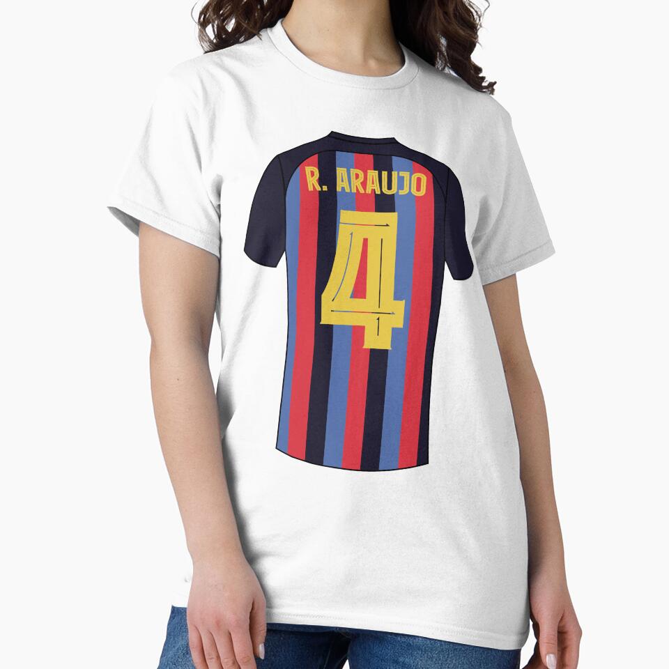 Ronald Araujo Barcelona football jersey number 4 by Justtrendytees