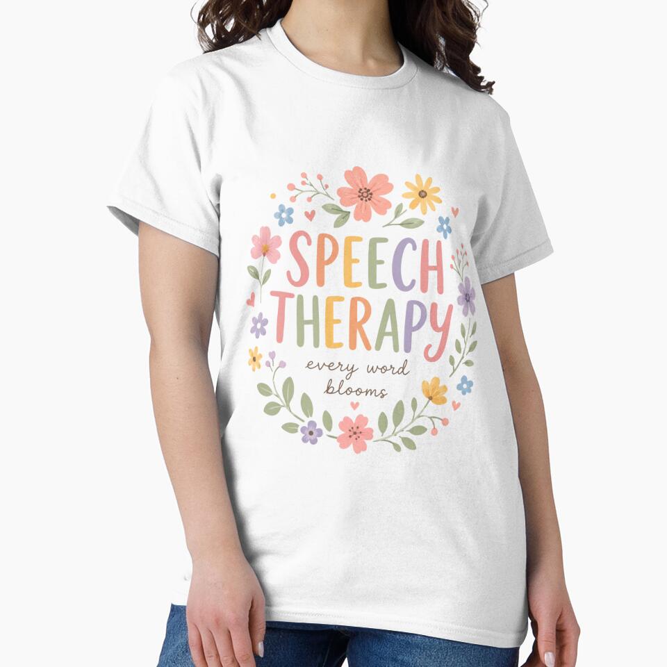 Speech Therapist Every Word Blooms Floral Wreath SLP by bosamji
