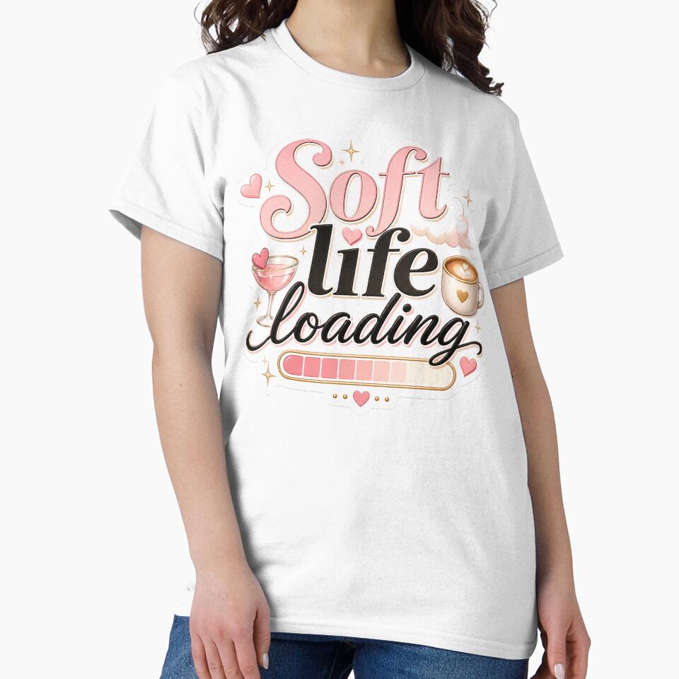 Soft Life Loading Cute Pink Self Care Aesthetic by NaphDesigns
