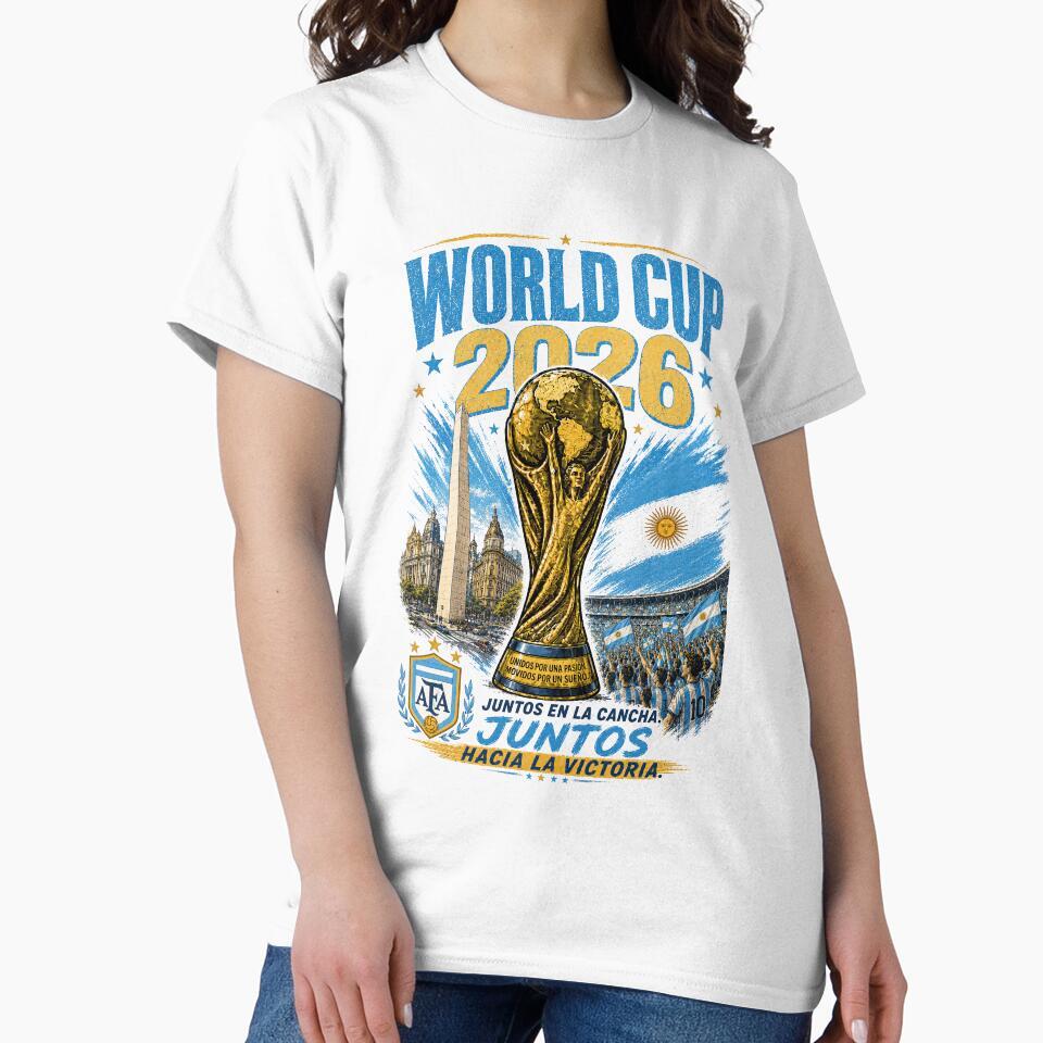 Argentina 2026 Football Trophy Vintage Poster by Arabic Ink Studio