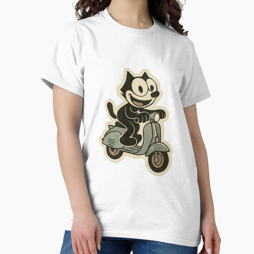 A FELIX CAT DRIVES A VINTAGE LAMBRETTA by infinitearte