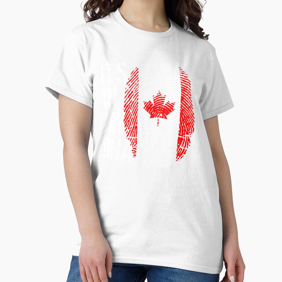 Canada Flag Fingerprint - It's in my DNA Canadian by PartyShirts1