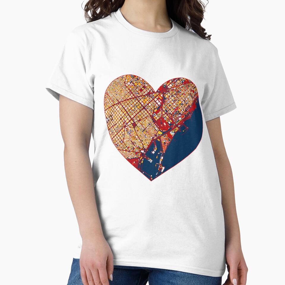 Barcelona Heart Map – Spanish Football Inspired City Art by BottleGnome