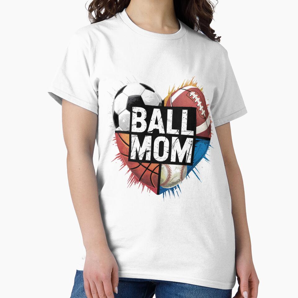 Mom Of Both Heart Soccer Baseball by Print_Fuse