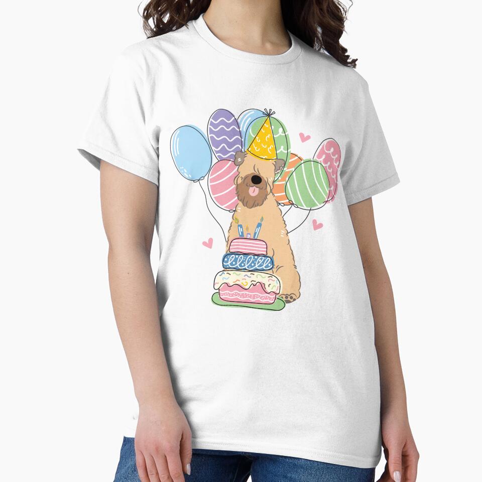 Gold Soft Coated Wheaten Terrier Dog Birthday Party 1 by Lulupainting