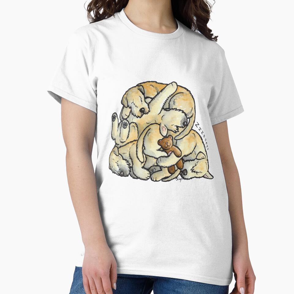 Soft Coated Wheaten Terrier - sleeping pile by animalartbyjess