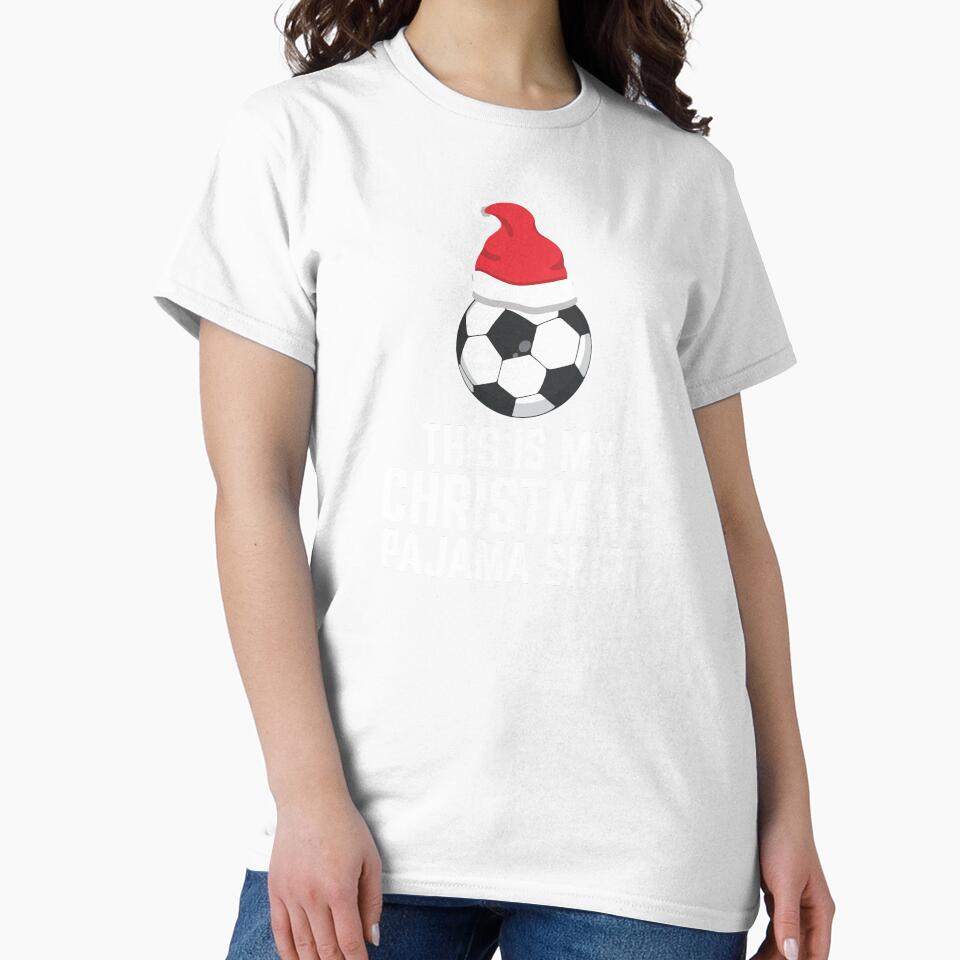 My Christmas Pajama Shirt Holiday Soccer ball Gift by haselshirt