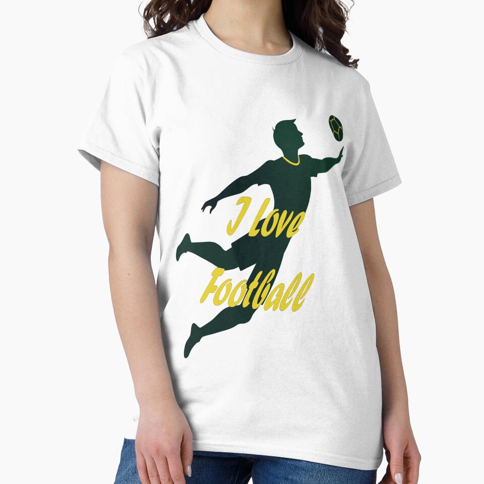 I Love Football - Dynamic Player Silhouette by AgarutanPrint