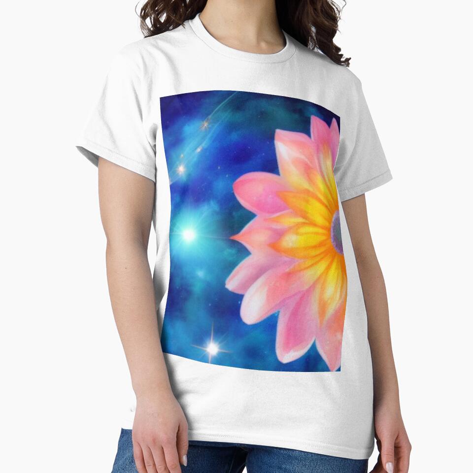 Soft Floral Starry Sky Watercolor No 6 by BassHeadMomma