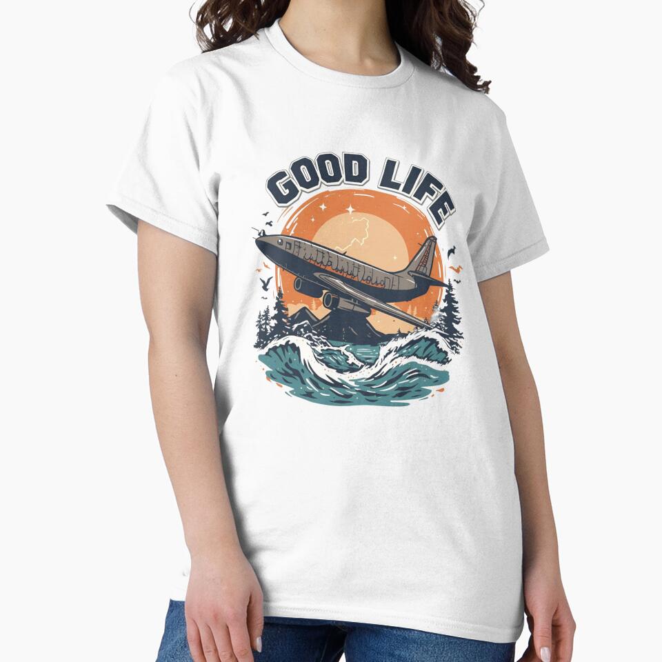 “Good Life – Minimal Positive Quote Lifestyle T-Shirt” by rsuniquestyle