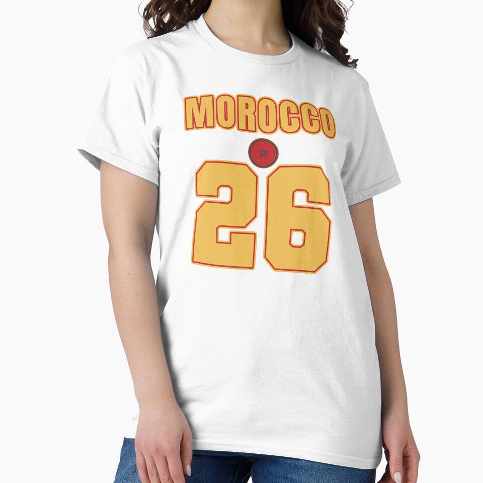 Morocco 26 Football Shirt Style Design – Morocco National Team Apparel by The Hairy Melon