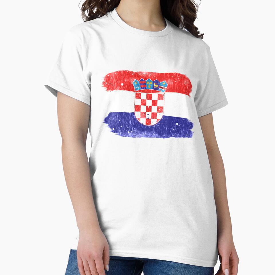 Croatia Hrvatska Flag Distressed Vintage Print by KimTee