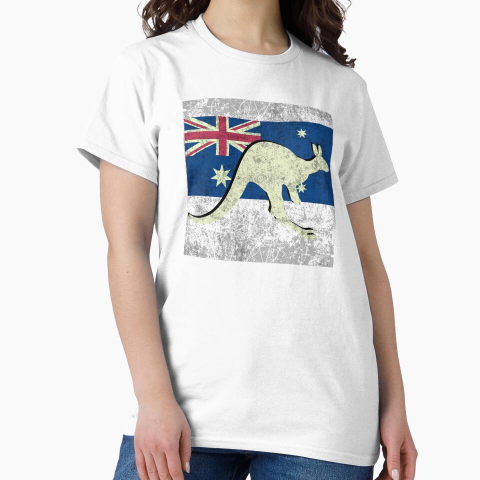 Vintage Retro Kangaroo | Australian Flag | Aussie Animals by Aussies-R-Us
