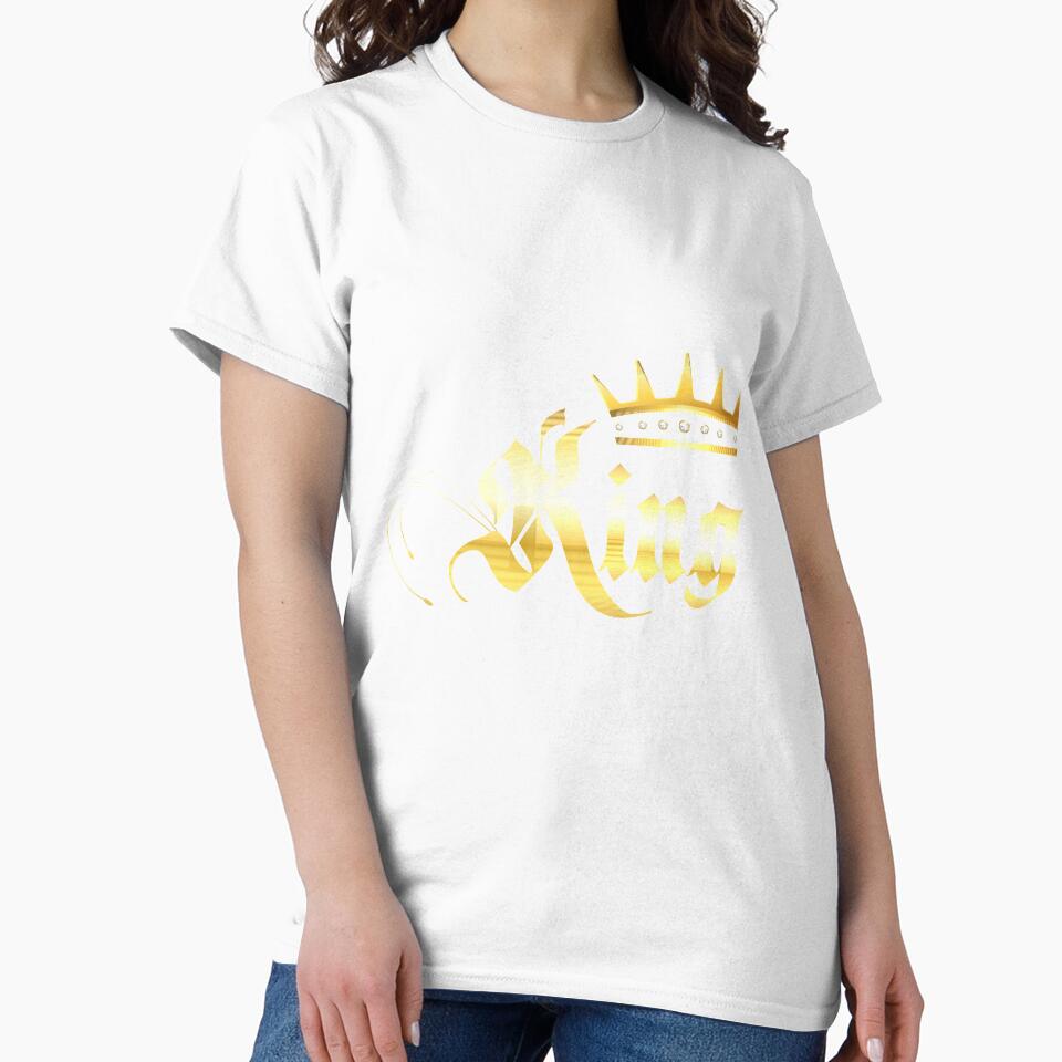 Gold King Crown T-Shirt for Men and Women by AllStarMerch