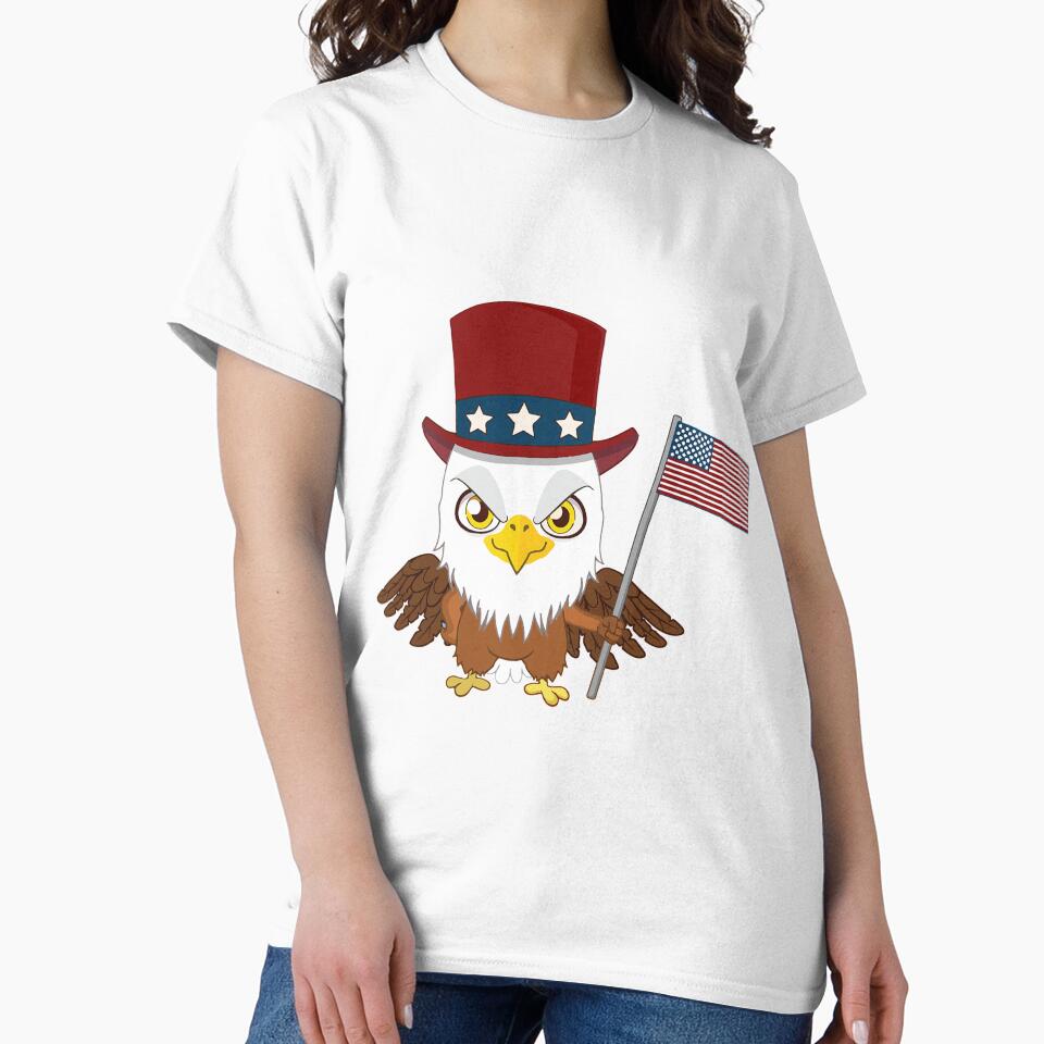 Patriotic American Eagle Holding USA American Flag T-Shirt by AllStarMerch