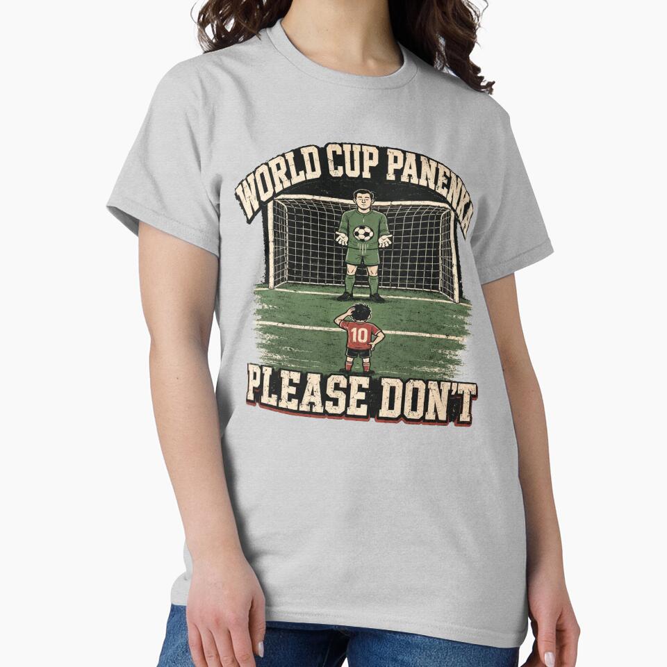 World Cup Panenka Please Don’t Retro Soccer Penalty Tee by POD DYNASTY | Original Print On Demand T-Shirt Graphics