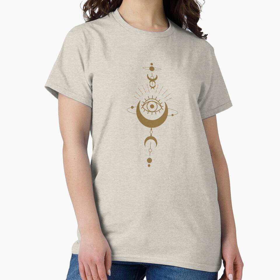Crescent Moon All Seeing Eye Comfort Colors Tee | Mystical Celestial Phases T-Shirt by BelieversBazaar