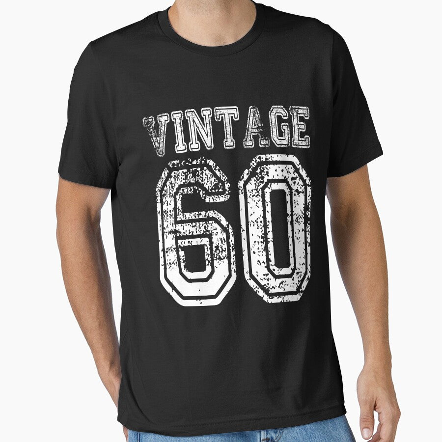 Vintage 60 2060 1960 T-shirt Birthday Gift Age Year Old Boy Girl Cute Funny Man Woman Jersey Style by arcadetoystore
