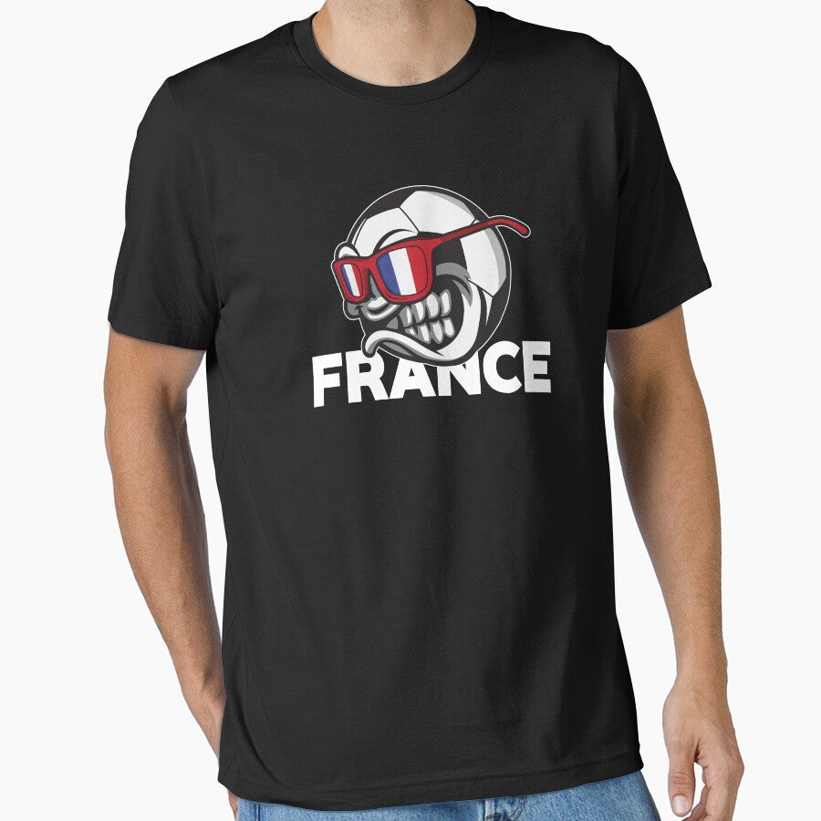 Angry France Soccer Ball with Sunglasses French Flag Accessoires by festivalshirt