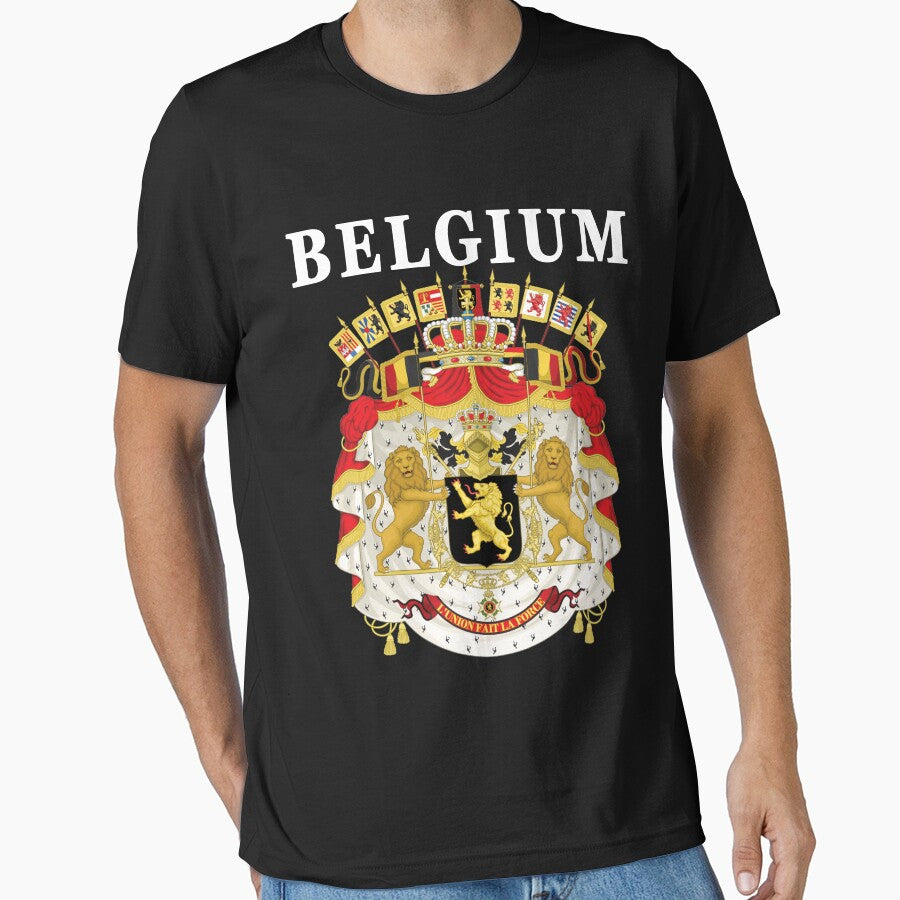 Belgium Coat of Arms National Fan Deluxe by merchhost