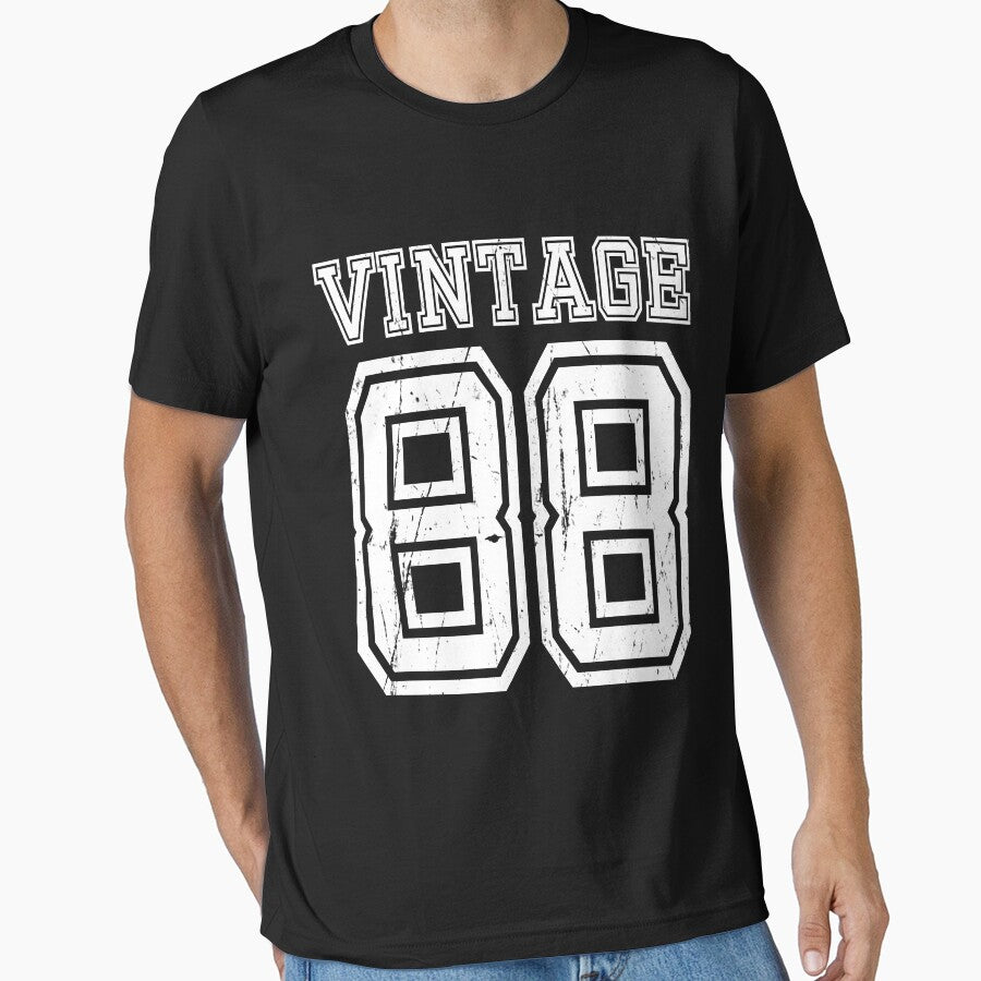 Vintage 88 2088 1988 40th Birthday T Shirt Gift Age Year Old Boy Girl Cute Funny Man Woman Jersey Style Tee Hoodie by arcadetoystore
