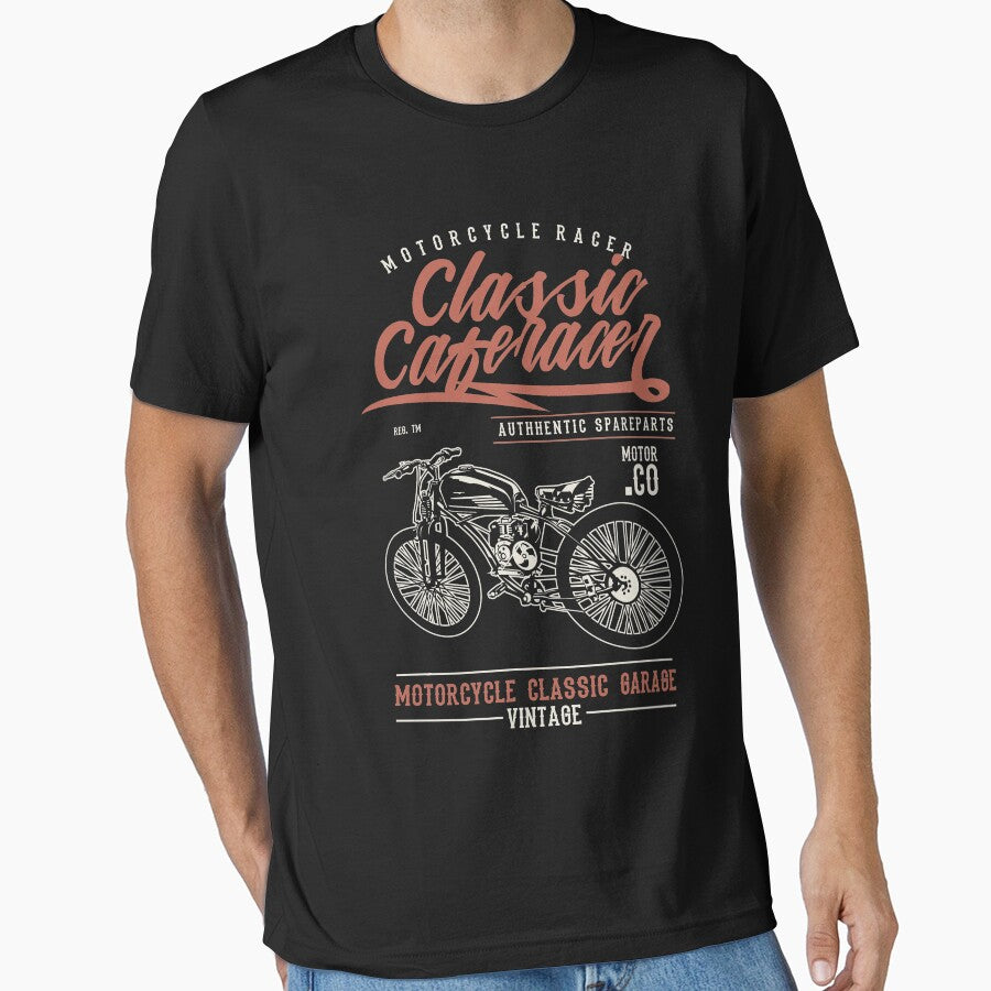 Classic Caferacer Shirt Cool Vintage Motorcycle T-Shirt Great Gift for Biker Motorcyclist Unisex Short-Sleeve Jersey Tee by Panda Branda