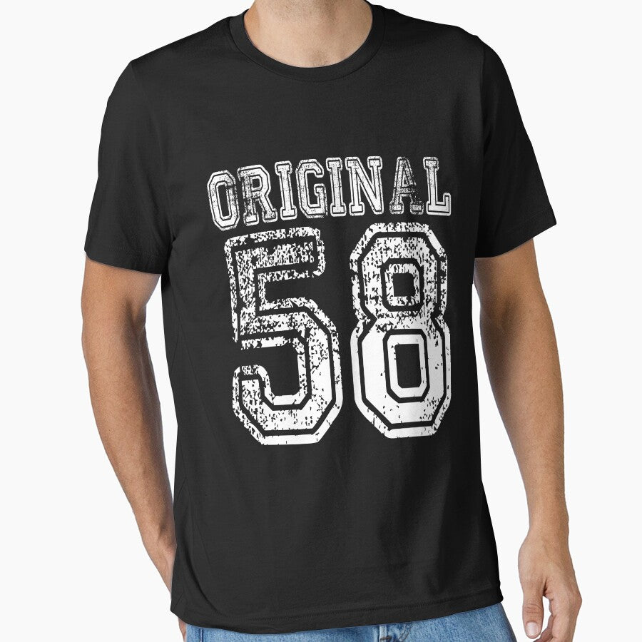 Original 58 2058 1958 T-shirt Birthday Gift Age Year Old Boy Girl Cute Funny Man Woman Jersey Style by arcadetoystore