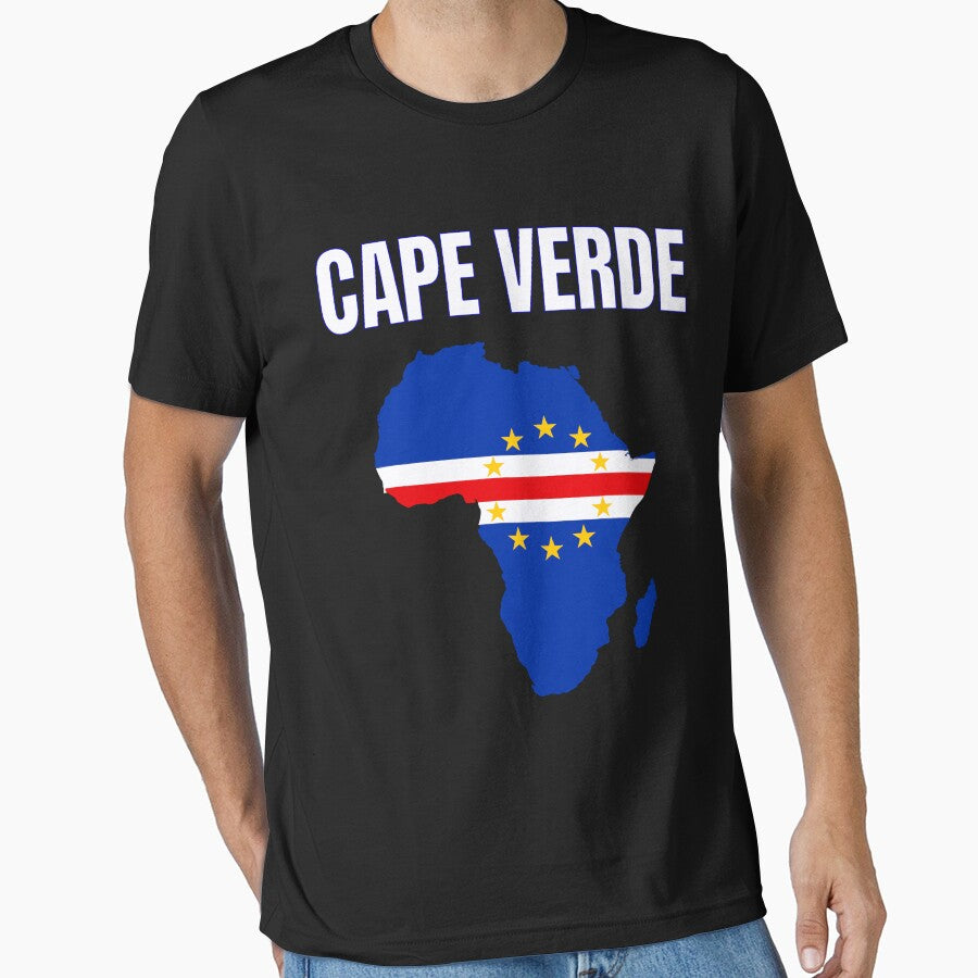 Cape Verde Africa Map Flag Cabo Verde Football Pride by DarylPope
