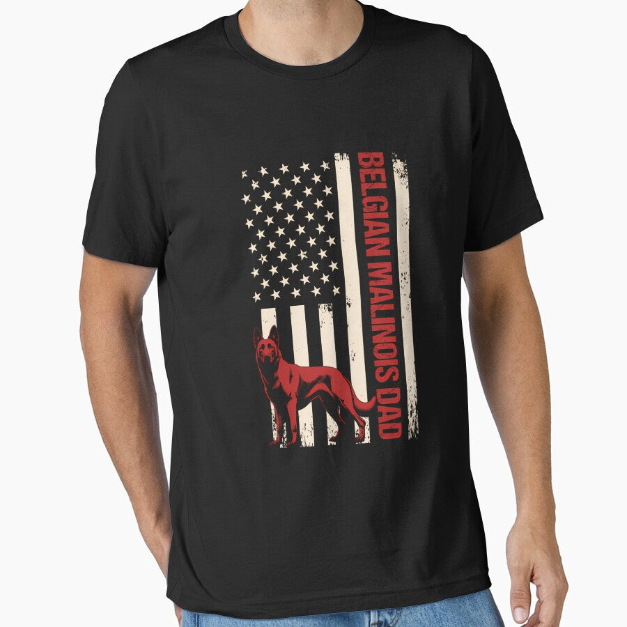 Belgian Malinois DAD Belgian Malinois Patriotic Long Sleeve by KristineLi