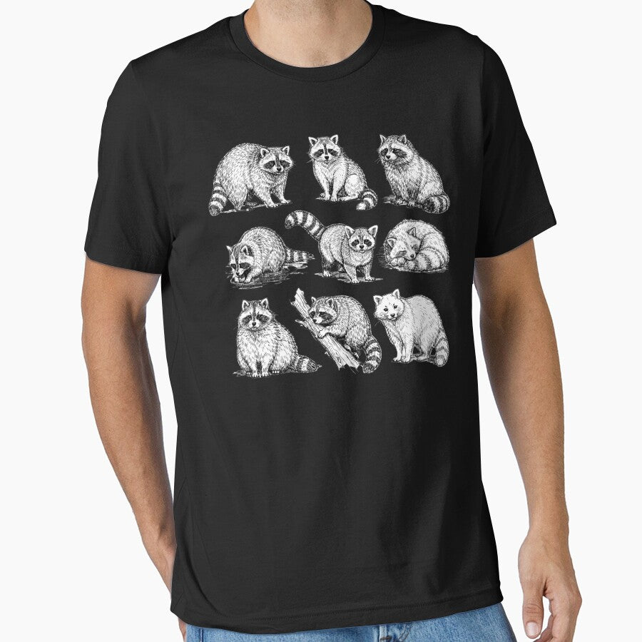 Cats 90s Vintage Tattoo Style Raccoon Lovers Gift by faridman