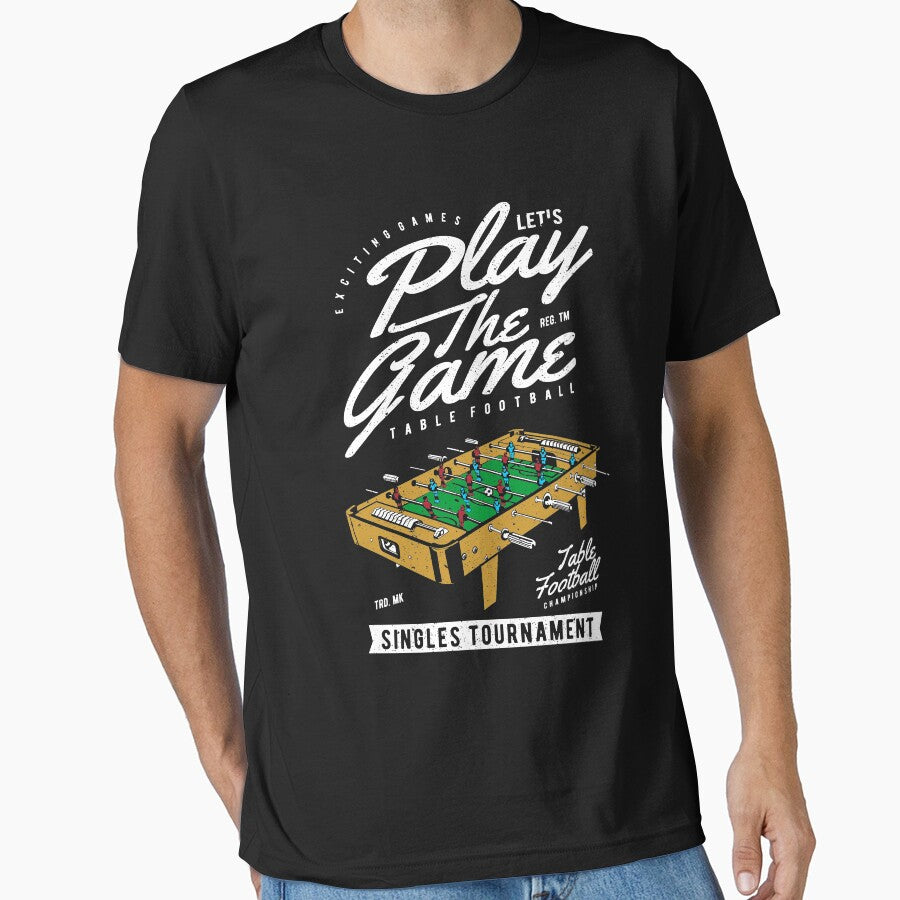 Let's Play The Game Table Football Shirt Cool Graphic T-Shirt Great Gift for Foosball Player Unisex Short-Sleeve Jersey Tee by Panda Branda