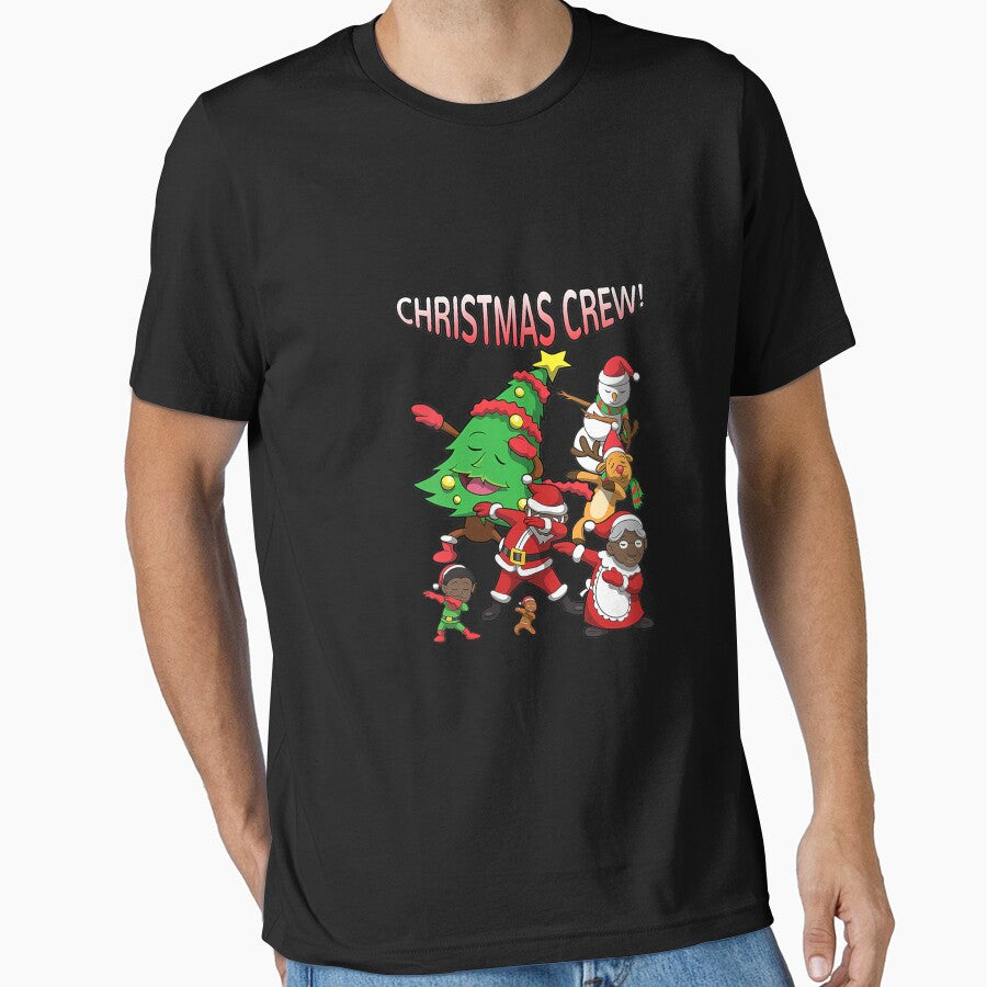 Womens Black Santa Claus Shirt African American Christmas Crew Tee V-Neck T-Shirt by BehmeJenell