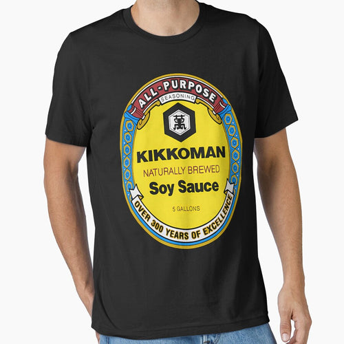 All Purpose Kikkoman Soy Sauce Print Design Menx27S Ideal Short Sleeve Black Funny Cotton T-Shirt by Miseddew-design