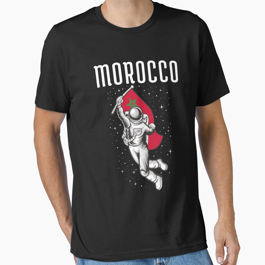 Astronaut with Moroccan Flag Gift Soccer Team For Morocco Fans - Astronaut by ollalla