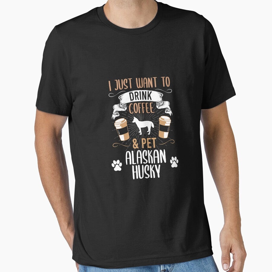 Want To Drink Coffee And Pet Alaskan Husky Dog Lover Premium by belindakari