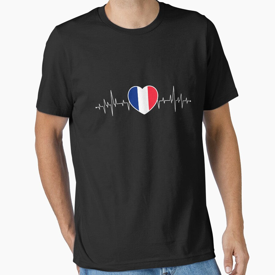 France Heartbeat / Pulse French Flag French by Lenny Stahl