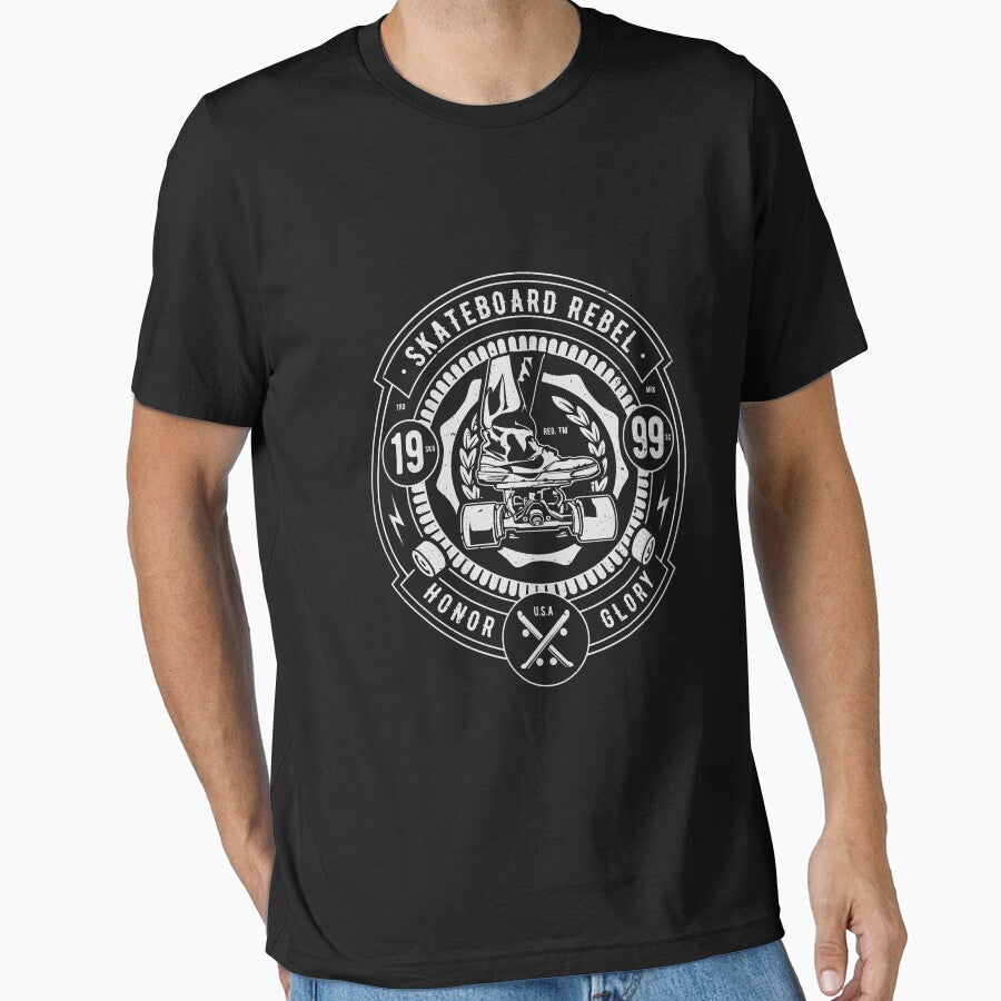 Skateboard Rebel 1999 Honor Glory Shirt Cool Vintage Sport T-Shirt Great Gift for Skater Unisex Short-Sleeve Jersey Tee by Panda Branda